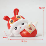 Maxbell Rabbit Piggy Bank Animal Bunny Figures Moneyboxes Sculpture Money Case Style F Size M