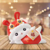 Maxbell Rabbit Piggy Bank Animal Bunny Figures Moneyboxes Sculpture Money Case Style F Size M