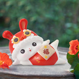 Maxbell Rabbit Piggy Bank Animal Bunny Figures Moneyboxes Sculpture Money Case Style F Size M