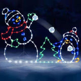 Maxbell Christmas Lights Snowball Fight Decoration Ornament for Christmas Tree Single Snowman