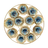 Maxbell Metal Wall Art Decor, Modern Flower Sculpture for Sofa Background Bedroom Coloful