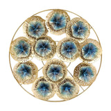 Maxbell Metal Wall Art Decor, Modern Flower Sculpture for Sofa Background Bedroom Coloful