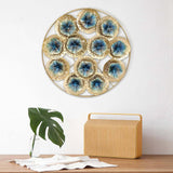 Maxbell Metal Wall Art Decor, Modern Flower Sculpture for Sofa Background Bedroom Coloful