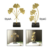 Maxbell Metal Leaves Sculpture Ginkgo Leaf Ornament for Living Room Decor Accent StyleA