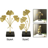 Maxbell Metal Leaves Sculpture Ginkgo Leaf Ornament for Living Room Decor Accent StyleA
