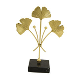 Maxbell Metal Leaves Sculpture Ginkgo Leaf Ornament for Living Room Decor Accent StyleA
