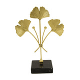 Maxbell Metal Leaves Sculpture Ginkgo Leaf Ornament for Living Room Decor Accent StyleA