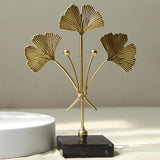 Maxbell Metal Leaves Sculpture Ginkgo Leaf Ornament for Living Room Decor Accent StyleA