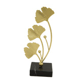 Maxbell Metal Leaves Sculpture Ginkgo Leaf Ornament for Living Room Decor Accent StyleC