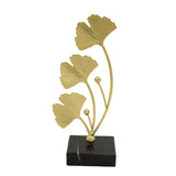 Maxbell Metal Leaves Sculpture Ginkgo Leaf Ornament for Living Room Decor Accent StyleC