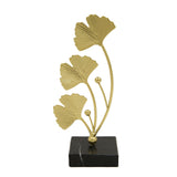 Maxbell Metal Leaves Sculpture Ginkgo Leaf Ornament for Living Room Decor Accent StyleC