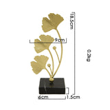 Maxbell Metal Leaves Sculpture Ginkgo Leaf Ornament for Living Room Decor Accent StyleC