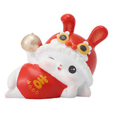 Maxbell Chinese Animal Rabbit Statues Figurines Car Dashboard Office Bunny Sculpture Lucky 6.5x3.7x5cm