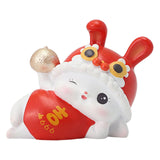 Maxbell Chinese Animal Rabbit Statues Figurines Car Dashboard Office Bunny Sculpture Lucky 6.5x3.7x5cm