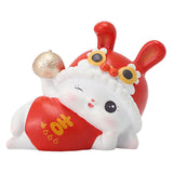 Maxbell Chinese Animal Rabbit Statues Figurines Car Dashboard Office Bunny Sculpture Lucky 6.5x3.7x5cm
