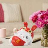 Maxbell Chinese Animal Rabbit Statues Figurines Car Dashboard Office Bunny Sculpture Lucky 6.5x3.7x5cm
