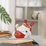 Maxbell Chinese Animal Rabbit Statues Figurines Car Dashboard Office Bunny Sculpture Lucky 6.5x3.7x5cm