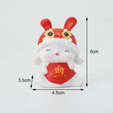 Maxbell Chinese Animal Rabbit Statues Figurines Car Dashboard Office Bunny Sculpture Wealth 4.5x3.5x6cm