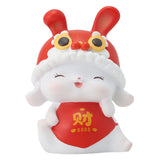 Maxbell Chinese Animal Rabbit Statues Figurines Car Dashboard Office Bunny Sculpture Wealth 4.5x3.5x6cm