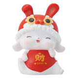 Maxbell Chinese Animal Rabbit Statues Figurines Car Dashboard Office Bunny Sculpture Wealth 4.5x3.5x6cm