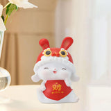Maxbell Chinese Animal Rabbit Statues Figurines Car Dashboard Office Bunny Sculpture Wealth 4.5x3.5x6cm
