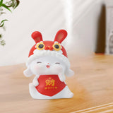 Maxbell Chinese Animal Rabbit Statues Figurines Car Dashboard Office Bunny Sculpture Wealth 4.5x3.5x6cm