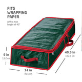 Maxbell Christmas Wrapping Paper Storage Bag Large Capacity Holiday Decorations Green