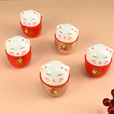 Maxbell 6Pcs Lucky Cat Figurine Sculpture Animal Statue for Living Room Shelf Decor Aureate