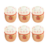 Maxbell 6Pcs Lucky Cat Figurine Sculpture Animal Statue for Living Room Shelf Decor Aureate