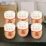 Maxbell 6Pcs Lucky Cat Figurine Sculpture Animal Statue for Living Room Shelf Decor Aureate