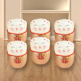 Maxbell 6Pcs Lucky Cat Figurine Sculpture Animal Statue for Living Room Shelf Decor Aureate