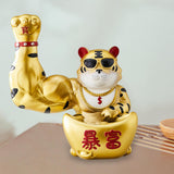 Maxbell Creative Lucky Cat Statue Storage Bowl Sculpture for Cafe Tabletop Decor Aureate