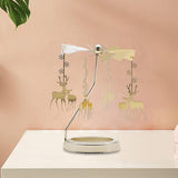 Maxbell Spinning Tea Light Candle Holder Candle Lover Ornament Rotating Candlestick Elk