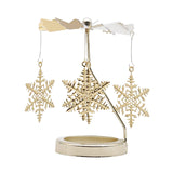 Maxbell Spinning Tea Light Candle Holder Candle Lover Ornament Rotating Candlestick Snowflake