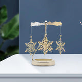 Maxbell Spinning Tea Light Candle Holder Candle Lover Ornament Rotating Candlestick Snowflake