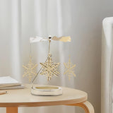 Maxbell Spinning Tea Light Candle Holder Candle Lover Ornament Rotating Candlestick Snowflake