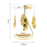 Maxbell Rotating Candle Holder Candlestick Decorative for Living Room Ornament Feather