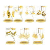 Maxbell Rotating Candle Holder Candlestick Decorative for Living Room Ornament Feather