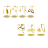 Maxbell Rotating Candle Holder Candlestick Decorative for Living Room Ornament Feather