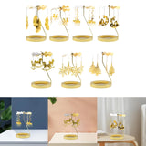 Maxbell Rotating Candle Holder Candlestick Decorative for Living Room Ornament Feather