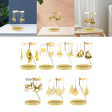 Maxbell Rotating Candle Holder Candlestick Decorative for Living Room Ornament Feather