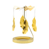 Maxbell Rotating Candle Holder Candlestick Decorative for Living Room Ornament Feather