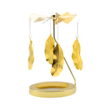 Maxbell Rotating Candle Holder Candlestick Decorative for Living Room Ornament Feather