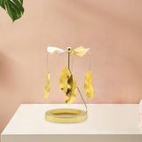 Maxbell Rotating Candle Holder Candlestick Decorative for Living Room Ornament Feather