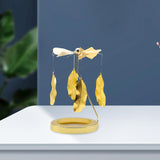Maxbell Rotating Candle Holder Candlestick Decorative for Living Room Ornament Feather