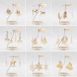 Maxbell Rotating Candle Holder Candlestick Decorative for Living Room Ornament Feather