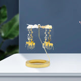 Maxbell Rotating Candle Holder Candlestick Decorative for Living Room Ornament Deer