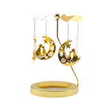 Maxbell Rotating Candle Holder Candlestick Decorative for Living Room Ornament Moon