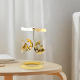 Maxbell Rotating Candle Holder Candlestick Decorative for Living Room Ornament Moon