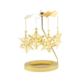 Maxbell Rotating Candle Holder Candlestick Decorative for Living Room Ornament Snowflake